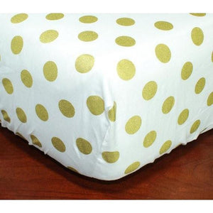 Gold polka shop dot crib sheet