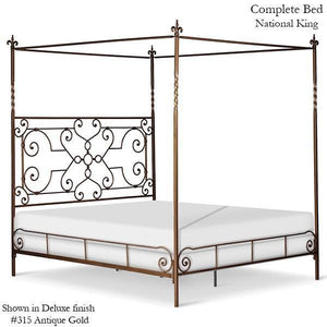 Corsican Iron Canopy Bed 41782 | Straight Canopy Bed with Scrolls-Canopy Bed-Jack and Jill Boutique
