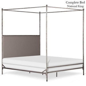 Corsican Iron Canopy Bed 43058 | Straight Canopy Bed with Upholstered Headboard Panel-Canopy Bed-Jack and Jill Boutique