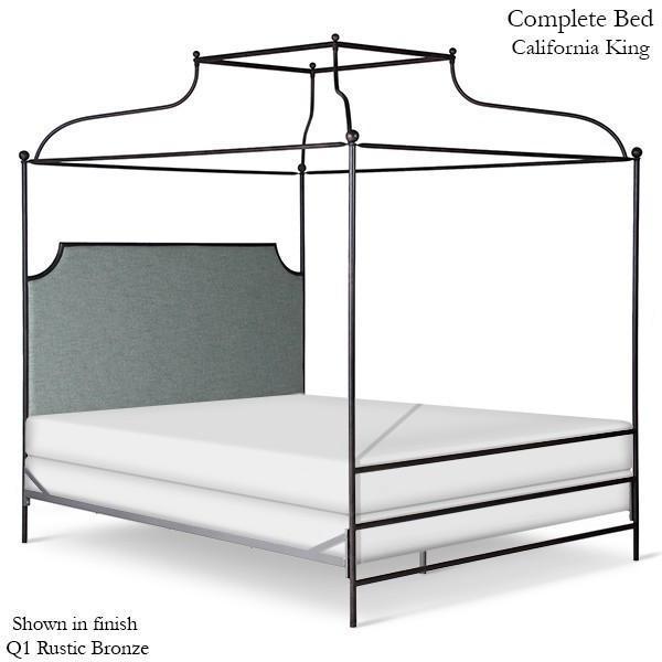 Corsican Iron Canopy Bed 43152 | Olivia Double Canopy Bed with Upholstered Headboard-Canopy Bed-Jack and Jill Boutique