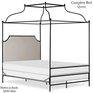 Corsican Iron Canopy Bed 43152 | Olivia Double Canopy Bed with Upholstered Headboard-Canopy Bed-Jack and Jill Boutique