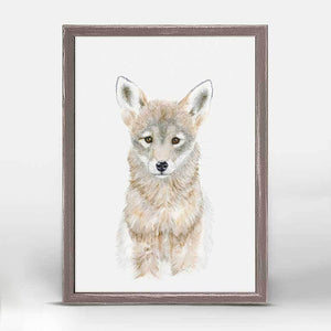 Coyote Portrait - Mini Framed Canvas-Mini Framed Canvas-Jack and Jill Boutique