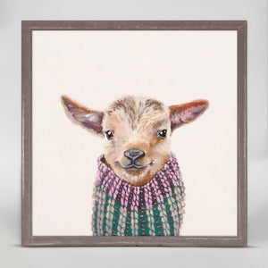 Cozy Baby Goat - Mini Framed Canvas-Mini Framed Canvas-Jack and Jill Boutique