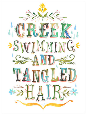 Creek Swimming and Tangled Hair Wall Art-Wall Art-Jack and Jill Boutique