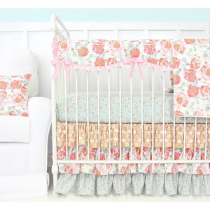 Crib Rail Cover | Felicity's Pink Vintage Floral-Crib Rail Cover-Jack and Jill Boutique