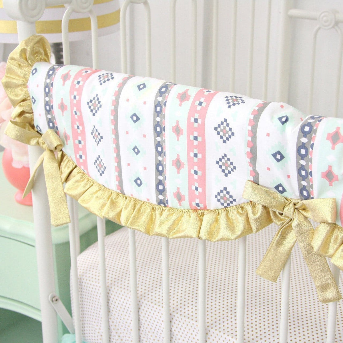 Crib Rail Cover | Trinity's Tribal Aztec Stripe-Crib Rail Cover-Jack and Jill Boutique
