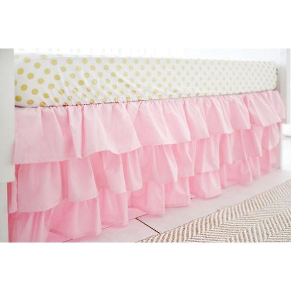 Crib Skirt | Pink Ruffled-Crib Skirt-Jack and Jill Boutique