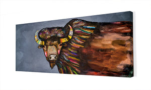 Crowned Bison Wall Art-Wall Art-Jack and Jill Boutique