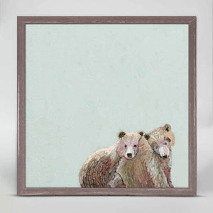 Cuddle Bear Pair - Mini Framed Canvas-Mini Framed Canvas-Jack and Jill Boutique