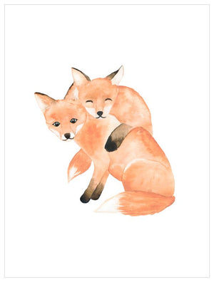 Cuddly Foxes Wall Art-Wall Art-Jack and Jill Boutique