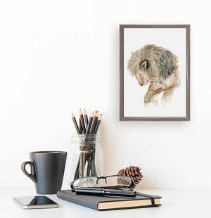 Dad and Baby Lions - Mini Framed Canvas-Mini Framed Canvas-Jack and Jill Boutique