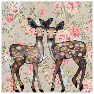 Dancing Deer - Floral Wall Art-Wall Art-Jack and Jill Boutique