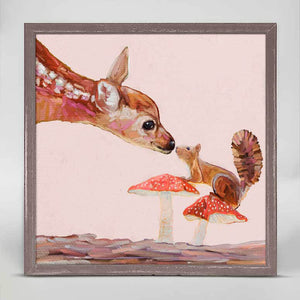 Deer And Squirrel Pals - Mini Framed Canvas-Mini Framed Canvas-Jack and Jill Boutique