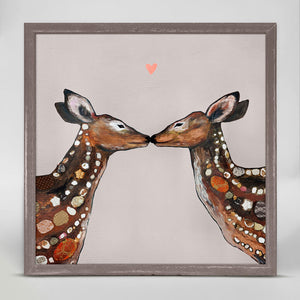Deer Love - Heart Neutral Mini Framed Canvas-Mini Framed Canvas-Jack and Jill Boutique