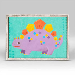 Delightful Dinos - Bright Stegosaurus Mini Framed Canvas-Mini Framed Canvas-Jack and Jill Boutique