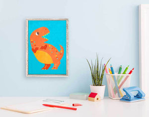 Delightful Dinos - Bright T Rex Mini Framed Canvas-Mini Framed Canvas-Jack and Jill Boutique