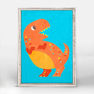 Delightful Dinos - Bright T Rex Mini Framed Canvas-Mini Framed Canvas-Jack and Jill Boutique