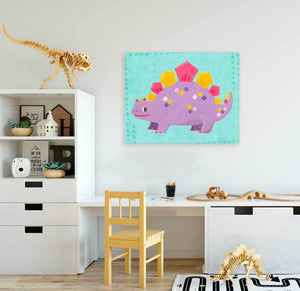 Delightful Dinos - Pastel Stegosaurus Wall Art-Wall Art-Jack and Jill Boutique