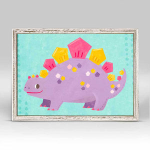 Delightful Dinos - Pastel Stegosaurus Mini Framed Canvas-Mini Framed Canvas-Jack and Jill Boutique