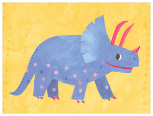 Delightful Dinos - Pastel Triceratops Wall Art-Wall Art-Jack and Jill Boutique