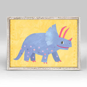 Delightful Dinos - Pastel Triceratops Mini Framed Canvas-Mini Framed Canvas-Jack and Jill Boutique
