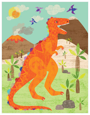Dinosaur Fun - T-Rex Wall Art-Wall Art-14x18 Canvas-Jack and Jill Boutique