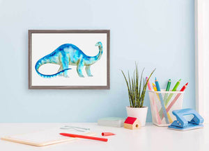 Dinosaur Portrait - Brachiosaurus Mini Framed Canvas-Mini Framed Canvas-Jack and Jill Boutique