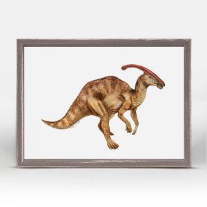 Dinosaur Portrait - Parasaurolophus Mini Framed Canvas-Mini Framed Canvas-Jack and Jill Boutique