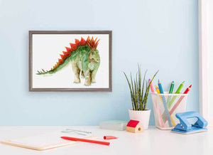 Dinosaur Portrait - Stegosaurus Mini Framed Canvas-Mini Framed Canvas-Jack and Jill Boutique