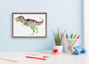 Dinosaur Portrait - T Rex Mini Framed Canvas-Mini Framed Canvas-Jack and Jill Boutique