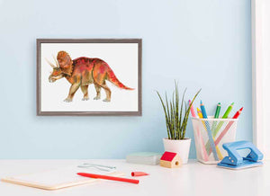 Dinosaur Portrait - Triceratops Mini Framed Canvas-Mini Framed Canvas-Jack and Jill Boutique