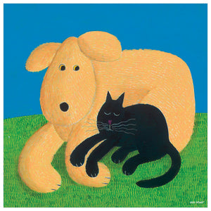 Dog & Kitty Wall Art-Wall Art-14x14 Canvas-Jack and Jill Boutique