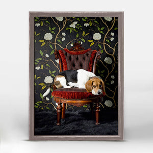 Dog Collection - Beagle On Chair Mini Framed Canvas-Mini Framed Canvas-Jack and Jill Boutique
