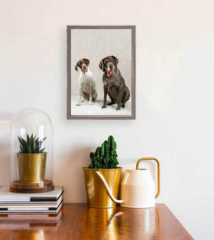 Dog Collection - Dog Duo Mini Framed Canvas-Mini Framed Canvas-Jack and Jill Boutique