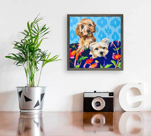 Dog Tales - Josie And Giovanni Mini Framed Canvas-Mini Framed Canvas-Jack and Jill Boutique