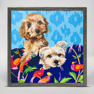 Dog Tales - Josie And Giovanni Mini Framed Canvas-Mini Framed Canvas-Jack and Jill Boutique