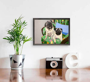 Dog Tales - Saffron And Waldorf Mini Framed Canvas-Mini Framed Canvas-Jack and Jill Boutique