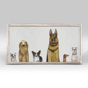 Dogs Dogs Dogs - Gray Mini Framed Canvas-Mini Framed Canvas-Jack and Jill Boutique