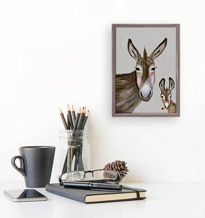 Donkey And Baby - Mini Framed Canvas-Mini Framed Canvas-Jack and Jill Boutique