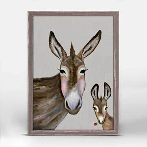 Donkey And Baby - Mini Framed Canvas-Mini Framed Canvas-Jack and Jill Boutique