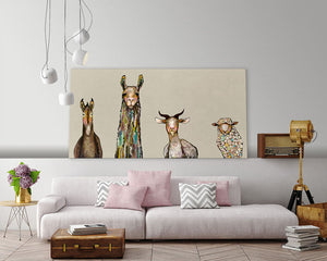 Donkey, Llama, Goat, Sheep on Cream Wall Art-Wall Art-Jack and Jill Boutique
