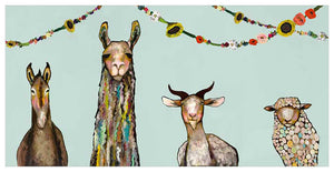 Donkey, Llama, Goat, Sheep With Garland Wall Art-Wall Art-Jack and Jill Boutique