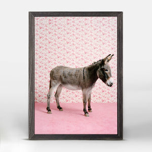 Donkey On Pink - Mini Framed Canvas-Mini Framed Canvas-Jack and Jill Boutique