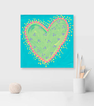 Dots Heart Wall Art-Wall Art-14x14 Canvas-Jack and Jill Boutique