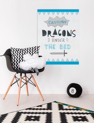 Dragons Under The Bed Wall Art-Wall Art-Jack and Jill Boutique