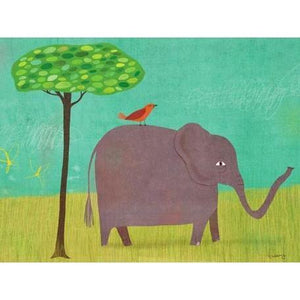 Elephant and Red Bird | Canvas Wall Art-Canvas Wall Art-Jack and Jill Boutique