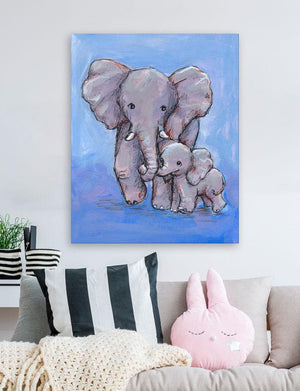 Elephant Mom And Baby Wall Art-Wall Art-Jack and Jill Boutique