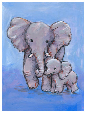 Elephant Mom And Baby Wall Art-Wall Art-Jack and Jill Boutique