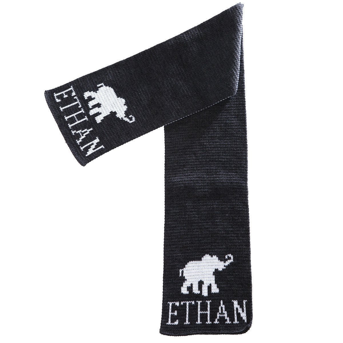 Elephant Personalized Knit Scarf-Scarves-Default-Jack and Jill Boutique