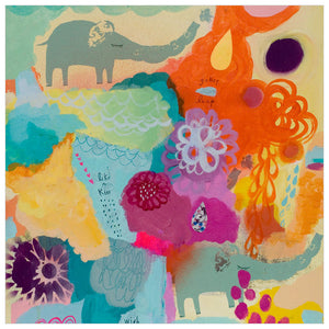 Elephants on Parade Wall Art-Wall Art-24x24 Canvas-Jack and Jill Boutique